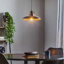 Hengelampe Felix, svart/antik gull, 1 lyskilde