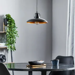 Hengelampe Felix, svart/antik gull, 1 lyskilde