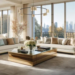 Hengelampe Genesis, aluminium, svart/gull, 15 x GU10, Ø 100 cm