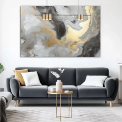 Hengelampe Genesis, aluminium svart/gull, 5 x GU10, lengde 100 cm