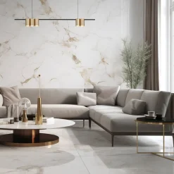 Hengelampe Genesis, aluminium svart/gull, 5 x GU10, lengde 100 cm