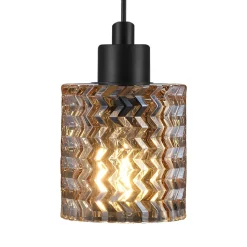 Hengelampe Hollywood med glasskjerm, rav