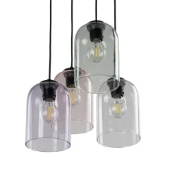 Hengelampe Molly, Ø 38 cm, flerfarget, metall, glass, 4 lyskilder.