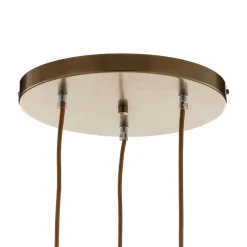 Hengelampe Monte, 3 lyskilder, rund, gull