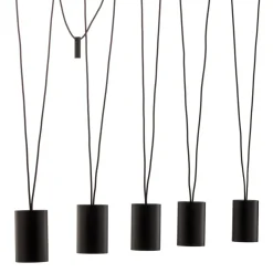 Hengelampe More Tone, svart/gull, 5 lyskilder