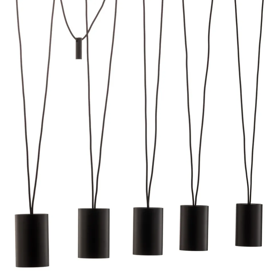 Hengelampe More Tone, svart/gull, 5 lyskilder