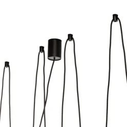 Hengelampe More Tone, svart/gull, 5 lyskilder