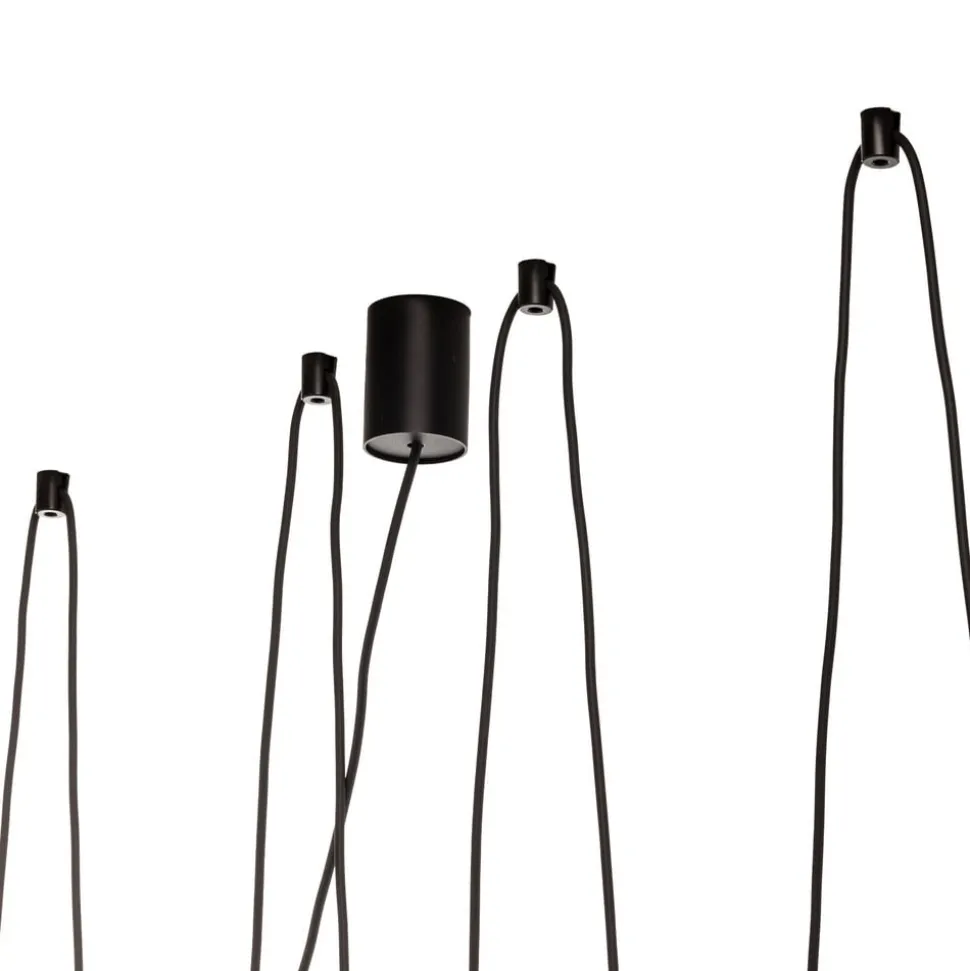 Hengelampe More Tone, svart/gull, 5 lyskilder