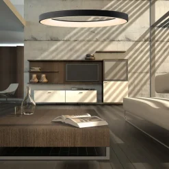 Hengelampe Niseko II, fjernkontroll, Ø 65 cm, svart