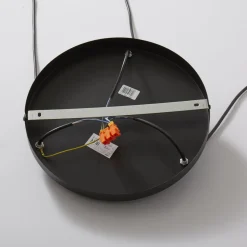 Hengelampe Noak 3 lyskilder rund svart/tre natur