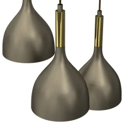 Hengelampe Noak 3 lyskilder, rund, titan-gull/gull, stål