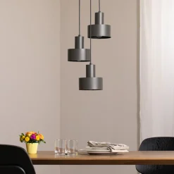 Hengelampe Rif 3, olivgrønn, rund, 3 lyskilder, Ø 33 cm