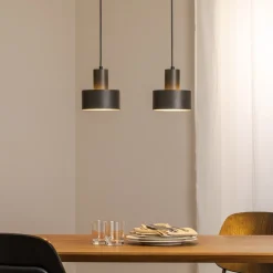 Hengelampe Rif 2, olivgrønn, 2 lyskilder, lineær, stål