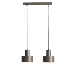 Hengelampe Rif 2, olivgrønn, 2 lyskilder, lineær, stål