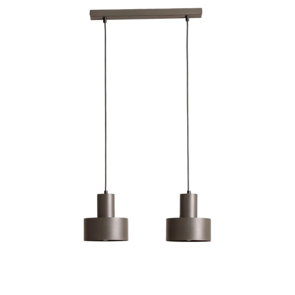 Hengelampe Rif 2, olivgrønn, 2 lyskilder, lineær, stål