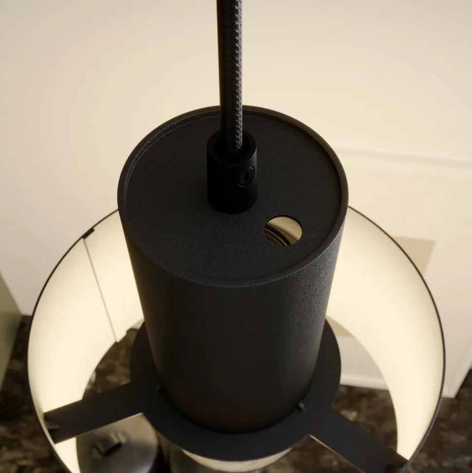 Hengelampe Rif i metall, svart, Ø 15 cm