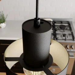 Hengelampe Rif, lineær med 2 lyskilder, svart