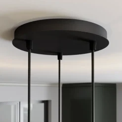 Hengelampe Rif, rund med 3 lyskilder, svart