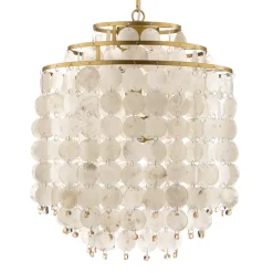 Hengelampe Ruben med skjerm av perlemorsskiver