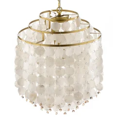 Hengelampe Ruben med skjerm av perlemorsskiver