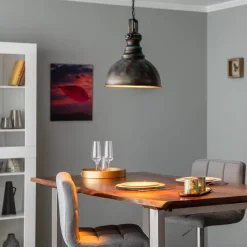 Hengelampe Saglam 3710 1 lyskilde Ø31cm gull antikk