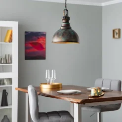 Hengelampe Saglam 3710 1 lyskilde Ø31cm gull antikk