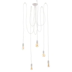 Hengelampe Spider i hvit, 5 lyskilder