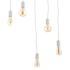 Hengelampe Spider i hvit, 5 lyskilder