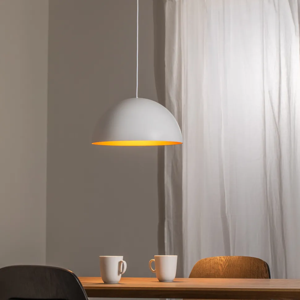 Hengelampe Studio Line 50996, hvit/kobber, Ø 35 cm