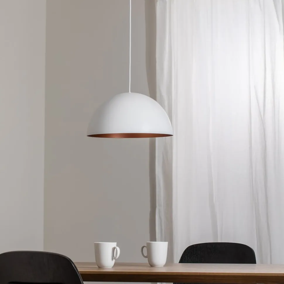 Hengelampe Studio Line 50996, hvit/kobber, Ø 35 cm