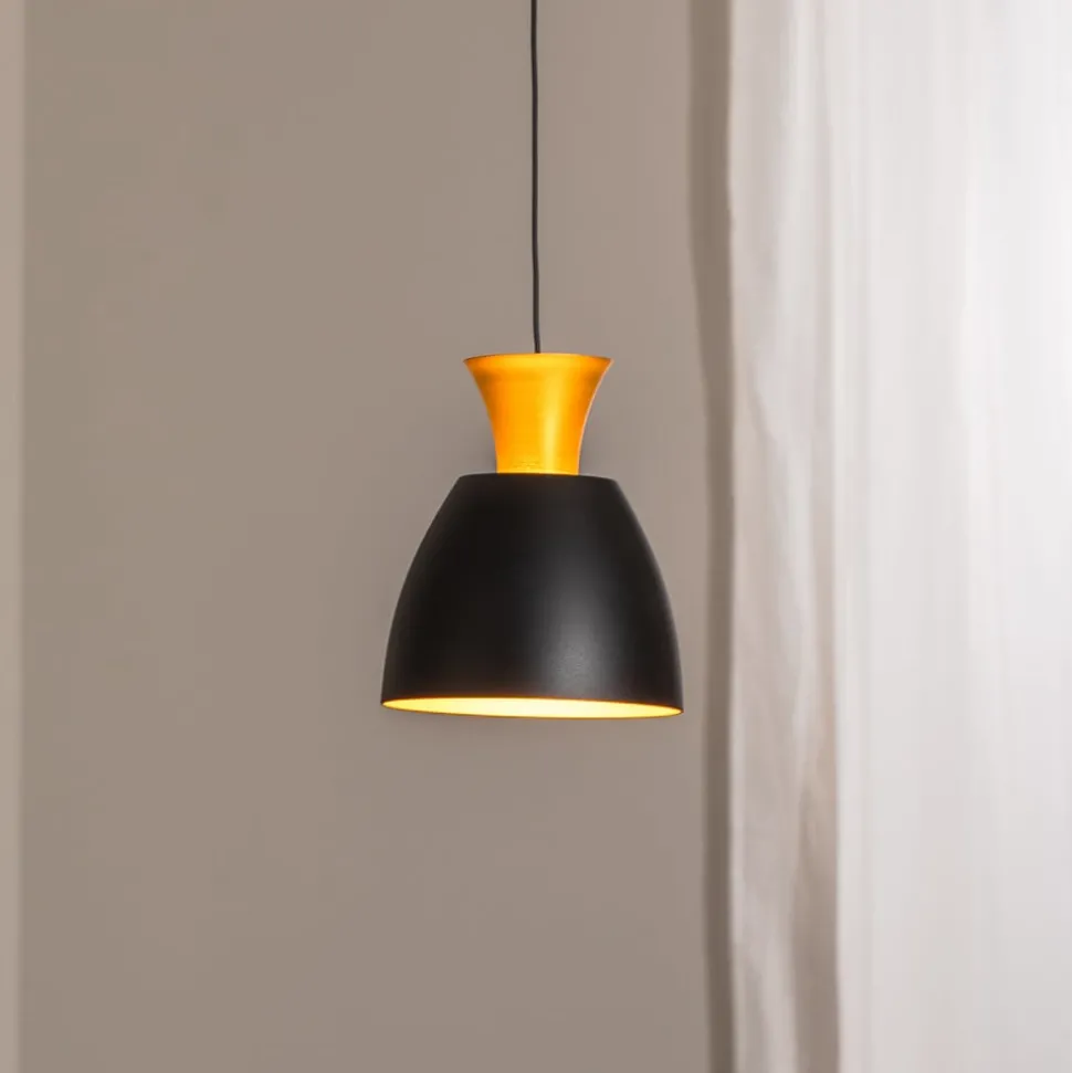 Hengelampe Studio Line 51229, svart/messing, Ø 20 cm