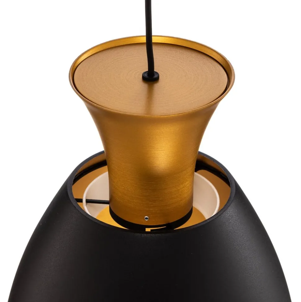 Hengelampe Studio Line 51229, svart/messing, Ø 20 cm