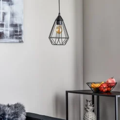 Hengelampe Tarbes, en lyskilde, 17,5 cm, svart