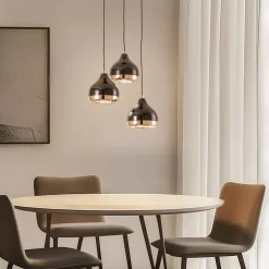 Hengelampe Yildo 6871 3 lyskilder rondel svart/kobber