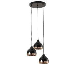 Hengelampe Yildo 6871 3 lyskilder rondel svart/kobber