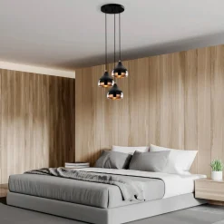 Hengelampe Yildo 6871 3 lyskilder rondel svart/kobber