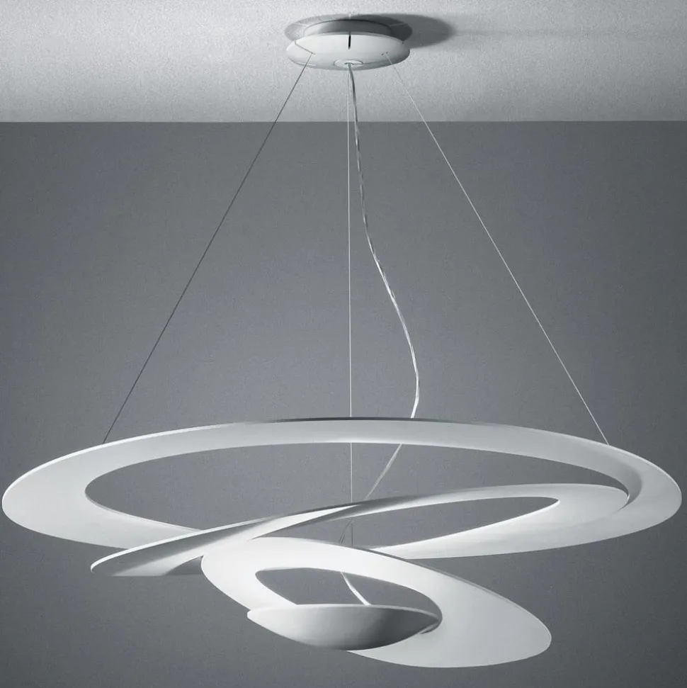 Hvit designerpendellampe Pirce, 67 x 69 cm