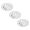 Hvit LED innfelt spot i et sett med 3 - svingbar.