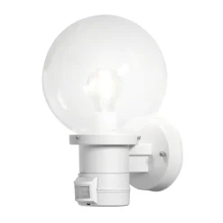 Hvit utendørs NEMI vegglampe med sensor