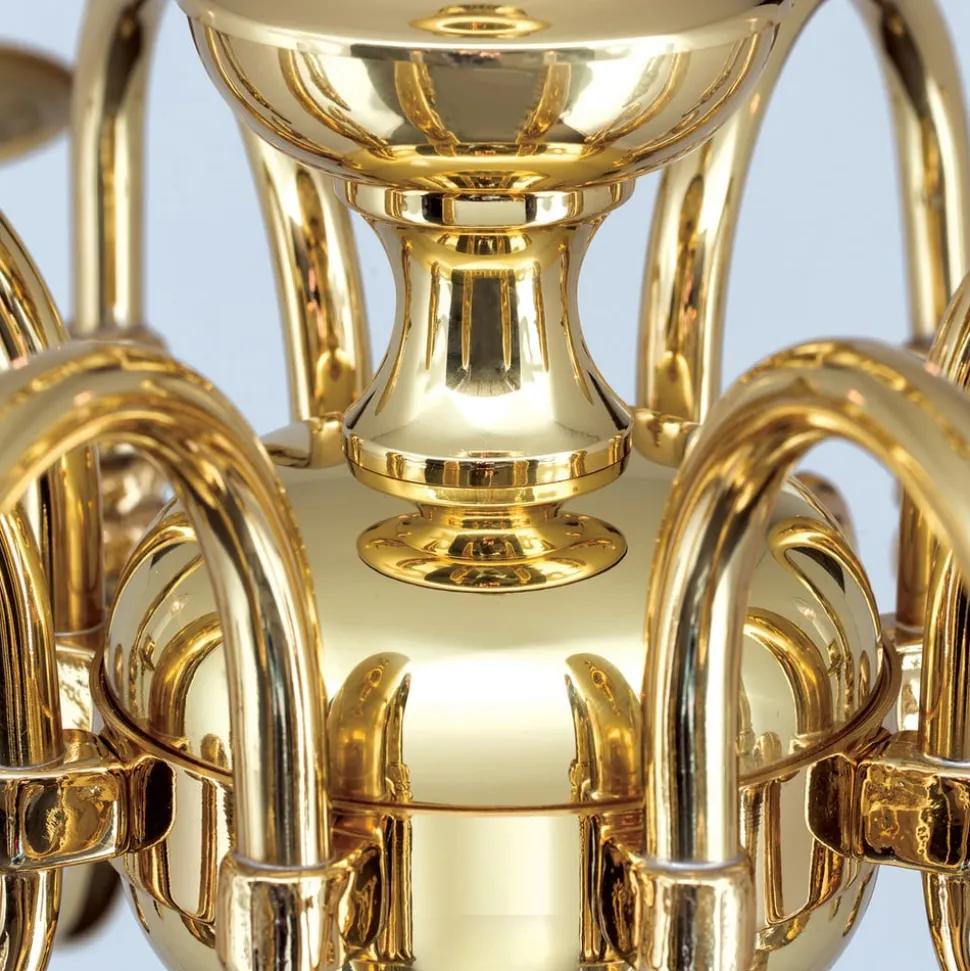 IMKE lysekrone i polert messing med åtte lys