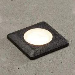 Innbyggingslampe Teresa kantet svart/frost 3000 K