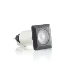 Innbyggingslampe Teresa kantet svart/frost 3000 K