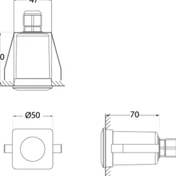 Innbyggingslampe Teresa kantet svart/frost 3000 K
