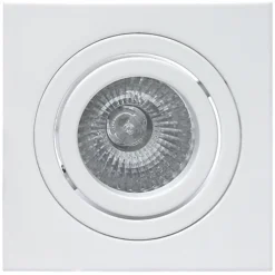 Innfellingslampe Básico, kantet, matt hvit