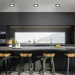 Innfellingslampe Gima, svart, 3000 K, sett med 3 stk