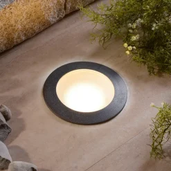 Innfellingslampe gulv Ceci 160 rund svart 10W CCT