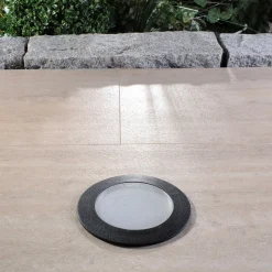 Innfellingslampe gulv Ceci 160 rund svart 10W CCT