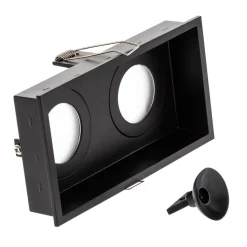 Innfellingslampe Hyde, 2 lyskilder IP44, svart