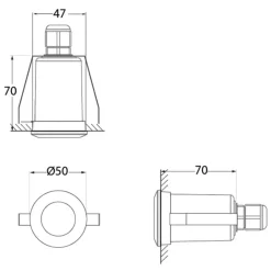 Innfellingslampe Teresa rund svart/frost 3 000 K