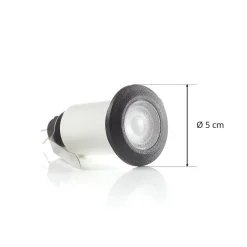 Innfellingslampe Teresa rund svart/frost 3 000 K